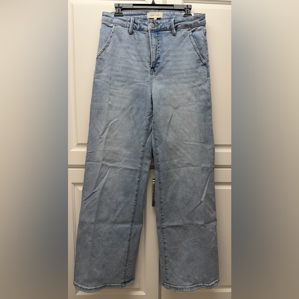 Risen Light Blue Wide Leg Jeans